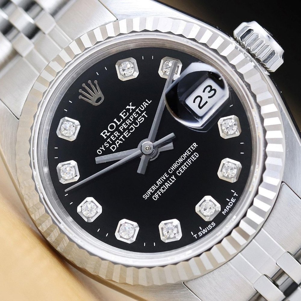 Rolex Ladies Custom Diamond 18k White Gold Watch! STUNNING!